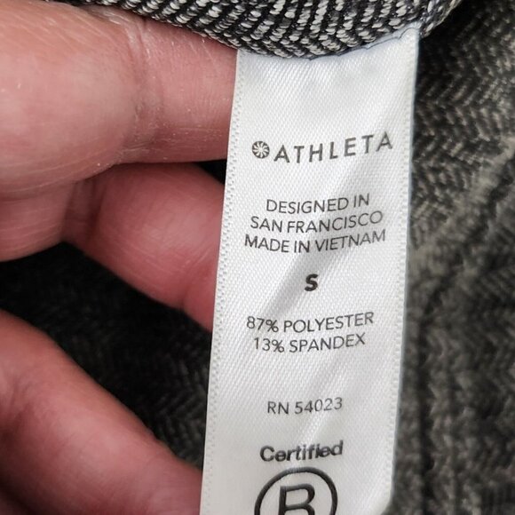 Athleta‎ Leggings Womens Small Delancey Herringbone Gray Stretch Zip Pocket - Picture 9 of 13